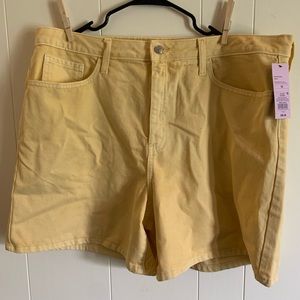 Target Yellow Wild Fable High Rise Bermuda jean shorts size 18 new w/tag